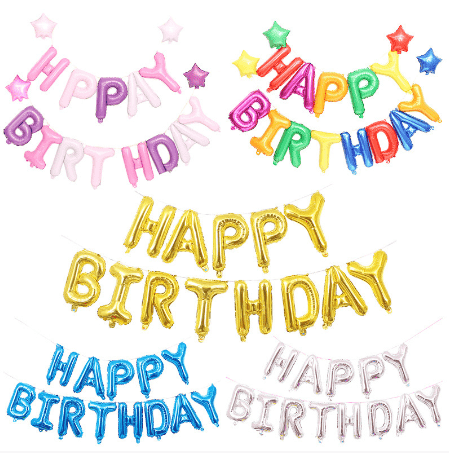 ลูกโป่งฟอยล์ตัวอักษรขนาด 16 นิ้ว