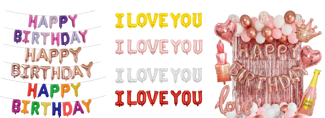 ลูกโป่งฟอยล์ตัวอักษรขนาด 16 นิ้ว มีตัวอักษรอะไรบ้าง? รองรับการรวมกันฟรีหรือไม่?