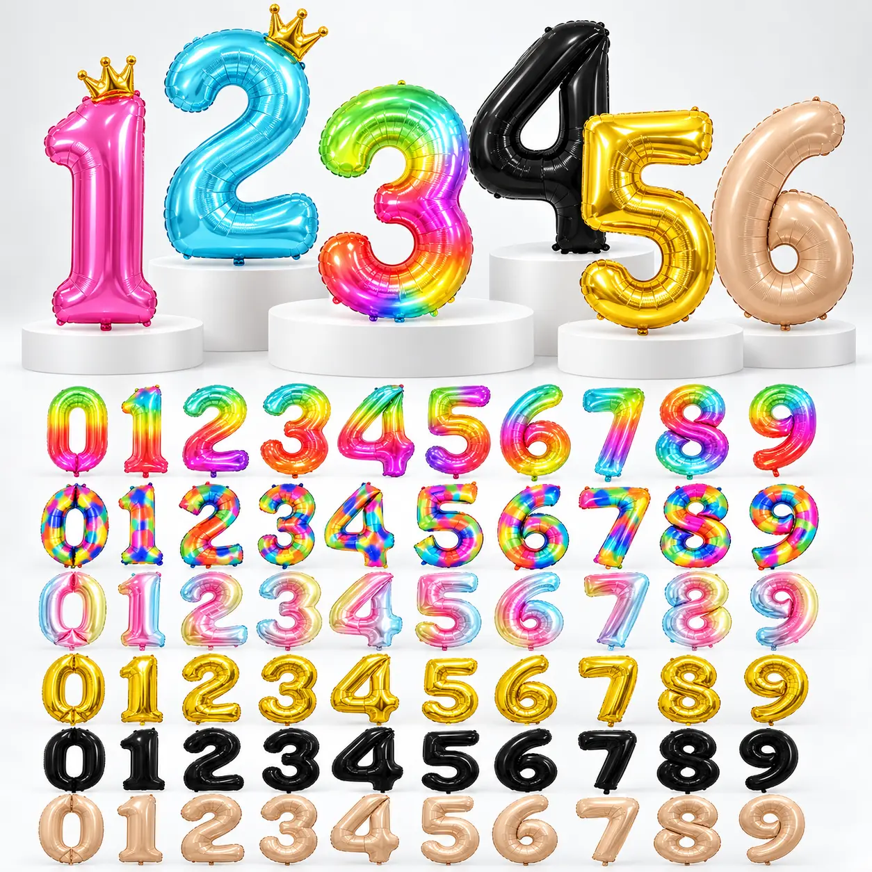 ลูกโป่งฟอยล์จำนวนขายส่ง: การเลือกขนาด 16, 32 และ 40 นิ้ว