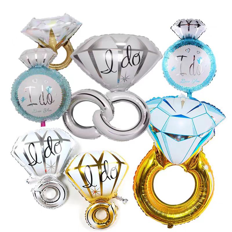 ลูกโป่งฟอยล์แหวนหมั้น