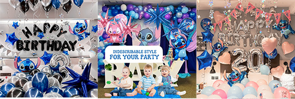 Stitch themed balloon garland