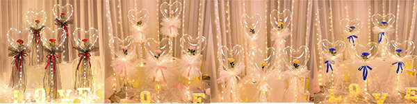heart shaped bobo balloon rose sets