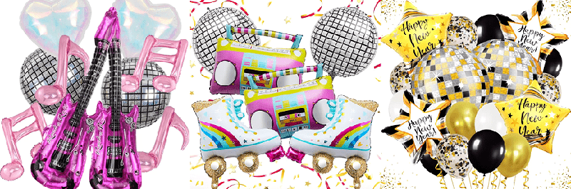 Disco foil balloon set