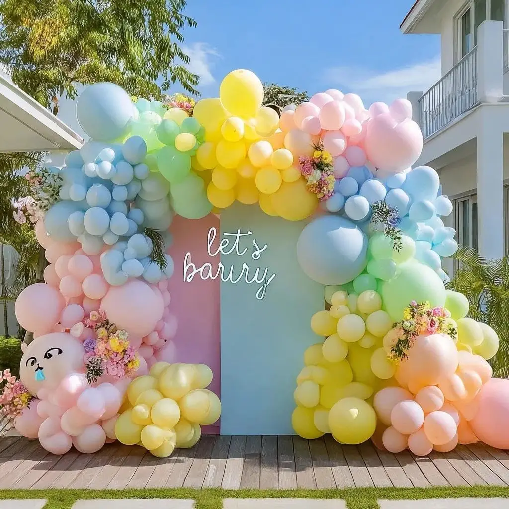 ชุดพวงมาลัยลูกโป่งสีพาสเทล